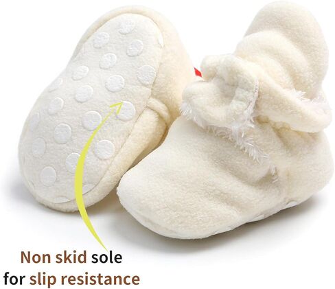 EDOTON للجنسين الوليد الطفل الجوارب طفل الفتيات شريط الأحذية باطن لينة الرضع شتاء دافئ الصوف الجوارب الدافئة الأحذية 0-18 أشهر in Kuwait