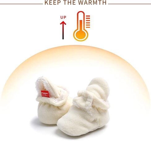 EDOTON للجنسين الوليد الطفل الجوارب طفل الفتيات شريط الأحذية باطن لينة الرضع شتاء دافئ الصوف الجوارب الدافئة الأحذية 0-18 أشهر in Kuwait