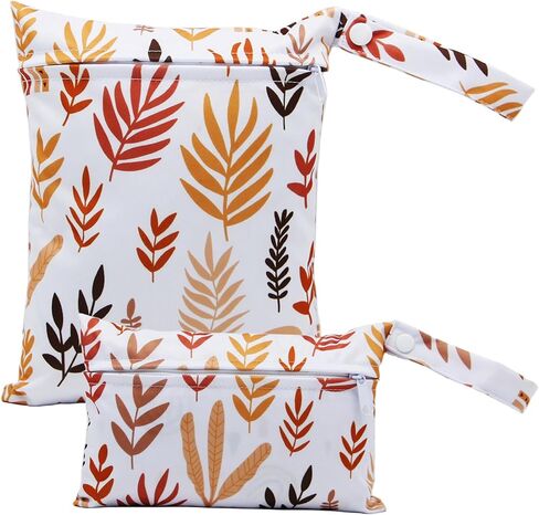 عبوتان من الأكياس الرطبة والجافة الصغيرة اللطيفة لحفاضات الأطفال وأجزاء مضخة الثدي، حقيبة مبللة مقاومة للماء وقابلة لإعادة الاستخدام مع مقبض، حقيبة الشاطئ وحمام السباحة وحقيبة الجيم وعربة الأطفال ومستلزمات اليوغا ومنظم الرعاية النهارية، 7.9 بوصة × 9.8 بوص in Kuwait