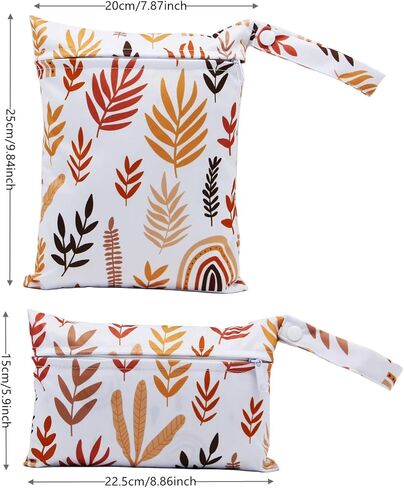 عبوتان من الأكياس الرطبة والجافة الصغيرة اللطيفة لحفاضات الأطفال وأجزاء مضخة الثدي، حقيبة مبللة مقاومة للماء وقابلة لإعادة الاستخدام مع مقبض، حقيبة الشاطئ وحمام السباحة وحقيبة الجيم وعربة الأطفال ومستلزمات اليوغا ومنظم الرعاية النهارية، 7.9 بوصة × 9.8 بوص in Kuwait