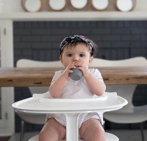 ezpz Mini Cup + Straw Training System - 9 Months+ (Sage) - 100% Silicone Training Cup for Infants + Toddlers - Designed by a Pediatric Feeding Specialist in Kuwait