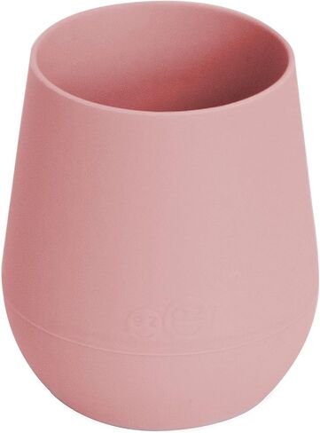 ezpz Mini Cup + Straw Training System - 9 Months+ (Sage) - 100% Silicone Training Cup for Infants + Toddlers - Designed by a Pediatric Feeding Specialist in Kuwait