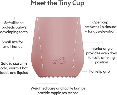 ezpz Mini Cup + Straw Training System - 9 Months+ (Sage) - 100% Silicone Training Cup for Infants + Toddlers - Designed by a Pediatric Feeding Specialist in Kuwait