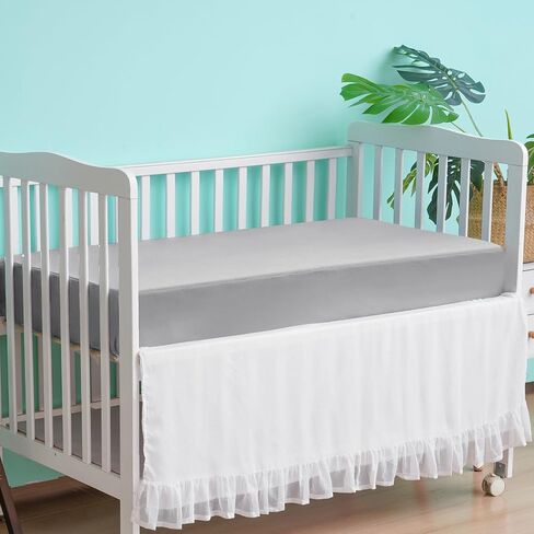 david's kids Waterproof Crib Sheets Fitted 2 Pack, Ultra Soft Breathable Crib Mattress Protector for Boys Girls Neutral, Fit Standard Crib Mattress and Toddler Mattresses, Black in Saudi Arabia