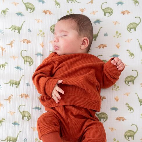 aden + anais Essentials Classic Crib Sheet, 100% Cotton Muslin, Super Soft, Breathable, Tailored Snug Fit, Solid White in Saudi Arabia
