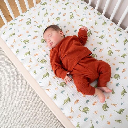 aden + anais Essentials Classic Crib Sheet, 100% Cotton Muslin, Super Soft, Breathable, Tailored Snug Fit, Solid White in Saudi Arabia