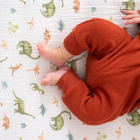 aden + anais Essentials Classic Crib Sheet, 100% Cotton Muslin, Super Soft, Breathable, Tailored Snug Fit, Solid White in Saudi Arabia