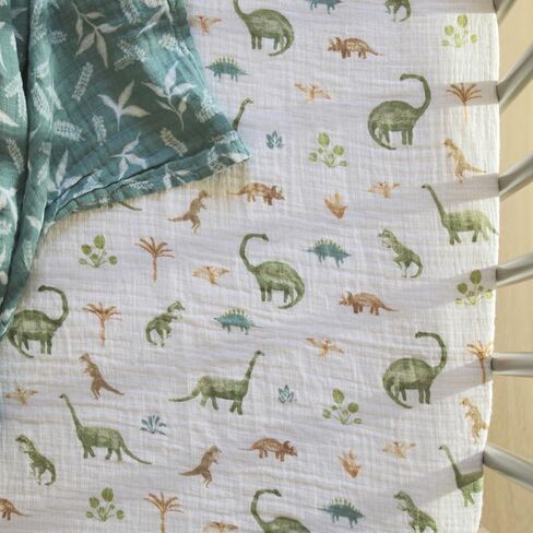 aden + anais Essentials Classic Crib Sheet, 100% Cotton Muslin, Super Soft, Breathable, Tailored Snug Fit, Solid White in Saudi Arabia