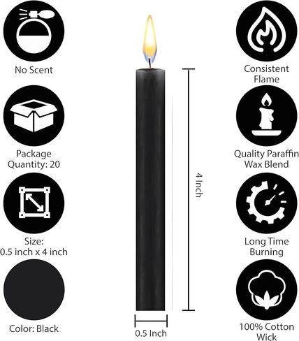 Dinil – 20 Assorted Color Spell/Chime Candles – Premium Mini Taper Candles for Rituals, Prayer, Birthdays, Meditation, Altar, Spells, Chime Candles - 4 Inch Tall (Multi-Colored) in Saudi Arabia
