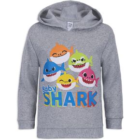 Nickelodeon Baby Shark Boys Pullover Hoodie for Toddler and Little Kids - Grey