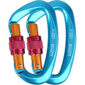 TRIWONDER 12KN 25KN Aluminium Wire Gate Carabiners for Hammock - Heavy Duty D Shape Carabiners Lightweight Carabiner Clips for Camping Hiking in Kuwait