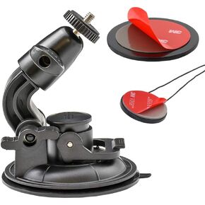 woleyi Windshield Dashboard DSLR Car Mount with Strong Suction Cup and Insurance tether use for Canon, Nikon, Sony, DSLR, Olympus, Pentax, HeroFiber and More Cameras