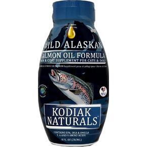 Kodiak Naturals 18oz Wild Alaskan Salmon Oil Formula for Dogs & Cats, a Balanced Blend of Pure Fish Oils with EPA and DHA from Wild-Caught Fish. Support for Skin & Coat, Joints, and Immune Health.