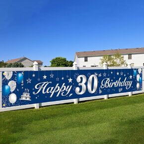 18th Birthday Banner Backdrop,BTZO Happy 18th Birthday Decorations,Blue Silver Large Fabric Photo Backdrop Background for Boys Girls 18th Birthday Party,70.8 x 43.3Inch