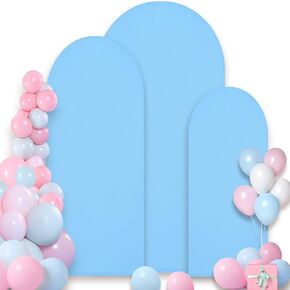 Wedding Arch Backdrop Cover, 4FT 5FT 6FT Beige Spandex Fitted Arch Cover Round Top Arch Backdrop Stand Set of 3 for Wedding Birthday Party Baby Shower Banquet Ceremony Arch Decoration