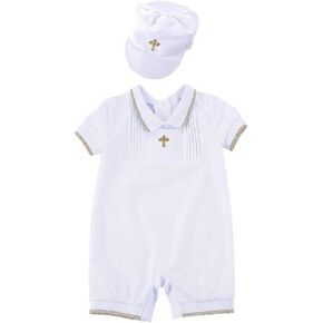 Bow Dream 3 pcs Baby Boy Baptism Outfit with Hat and Shoes in Kuwait