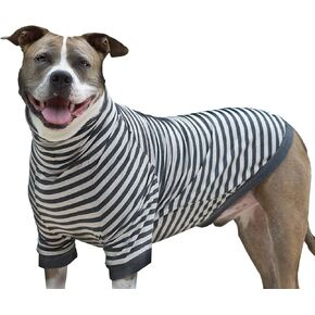 Tooth & Honey Big Dog Stripe Shirt Pullover Full Belly Coverage (Large)