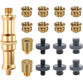 17PCS Camera Screw Adapter Set 1/4 Inch and 3/8 Inch Thread Screws Tripod Converter Mount for DSLR/Monopod/Light/Microphone/Action Camera