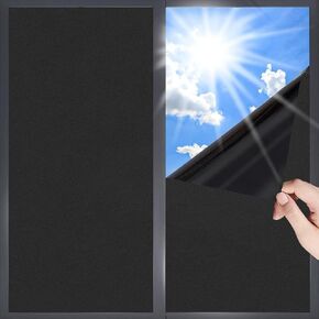DUOFIRE Privacy Window Film Natural Frosted Glass Film Static Cling Glass Film No Glue Anti-UV Window Sticker Non Adhesive for Privacy Office Meeting Room Bathroom Living Room 17.4in. x 78.7in. S001