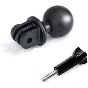Ball Mount for GoPro Hero 12/11/10/9/8/7/6/5 Black, Session 5/4, DJI Osmo Action Cameras - Ball Head Mount Adapter (1-Inch Diameter Ball) with Thumb Screw