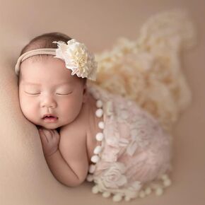 Newborn Photography Props Blanket Outfits Girl Tassels Long Ripple Wrap Infant Baby Boy Girl Photoshoot Props Costume