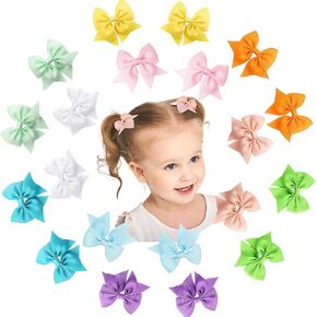 CELLOT 40pcs 4 inch Hair Bows for Girls Grosgrain Ribbon Toddler Hair Bows Alligator Clips for Baby Girls Kids Teens Back to School Hair Accessories in Pairs