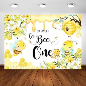 Avezano So Sweet to Bee One Party Backdrop for First Bee-Day Bee 1st Birthday Party Decorations Photography Background Bumblebee Honey Bees First Party Photoshoot (7x5ft) Gold Glitter
