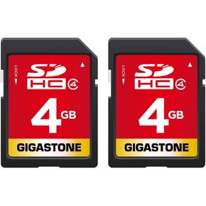 Gigastone 4GB SD Card 2 Pack SDHC Class 4 Memory Card for Photo Video Music Voice File DSLR Camera DSC Camcorder Recorder Playback PC Mac POS 2pcs in Pack (Pack of 2), with 2 Mini Cases