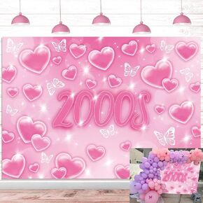 Early 2000s Photo Backdrop 7x5FT Y2k Black Glitter Heart Backdrop Early Fashion Party Decor Photography Background Y2k Theme Birthday Party Decoration Supplies (2.1 x 1.5m)