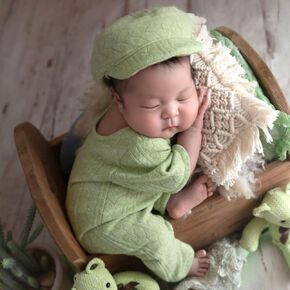 Newborn Photography Props Baby Boy Photo Shoot Outfits Infant Gentleman Romper Suits with Hat Photoshoot Costume Set