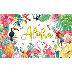 Aloha Party Backdrop Hawaiia Aloha Party Decorations Luau Party Decorations Summer Hawaiian Backdrop for Party Tropical Flamingo Backdrop Aloha Baby Shower Supplies Photo Booth Props