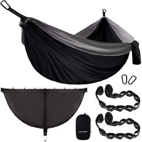 Gold Armour Camping Hammock with Bug Net - XL Double Hammock Portable Hammock Camping Accessories Gear Mosquito Bug Net Set for Outdoor Indoor, USA Based Brand (Camouflage)