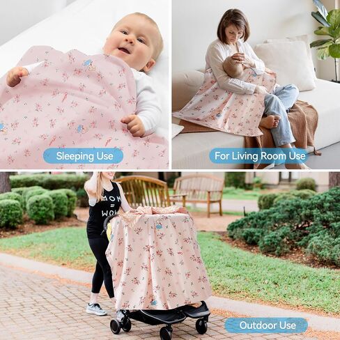 QSTEHEML Baby Blankets Super Soft for Girls, Minky Lightweight Blanket with Double Layer Unisex Newborn Personalized Travel Blanket for Toddler Nursery, Pink Elephant, 30X40 Inches in Saudi Arabia