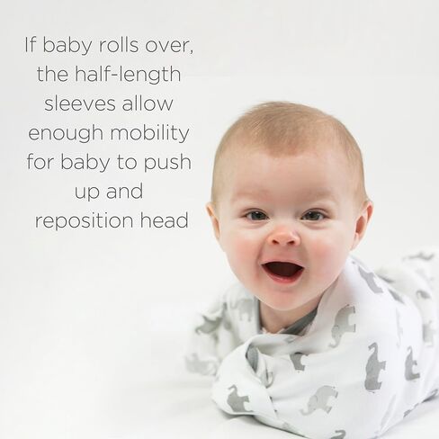 كيس قماط انتقالي رائع للأطفال مع أذرع وأكمام نصف طول وأساور قفازات، دب صغير، استرليني، متوسط، 3-6 أشهر (الفائز بجائزة اختيارات الآباء، انتقال سهل مع نوم أفضل) in Kuwait