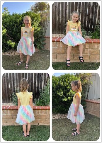 Akyzic Toddler Tulle Dress Unicorn Outfit Birthday Princess Party Girls Summer Causal Tutu Skirts in Saudi Arabia