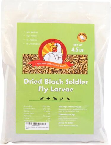 UCM Group 5LB Dried Black Soldier Fly Larvae for Chicken, Poultry, Wild Birds,No Additives, 100% Natural Non-GMO, More Calcium Chicken Treats Than Mealworms in Saudi Arabia