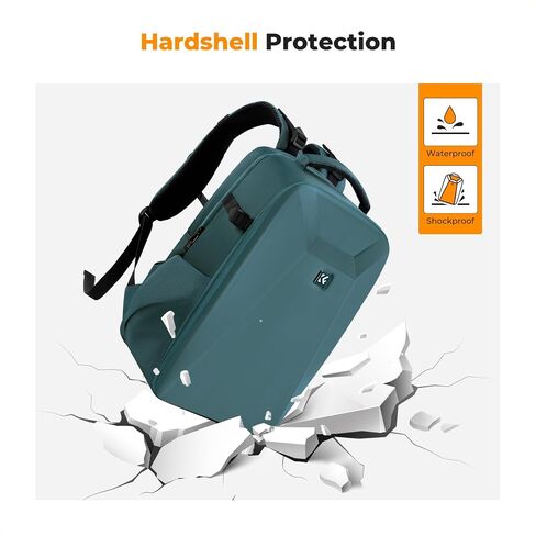 K&F Concept Camera Backpack,Hardshell Photography DSLR Camera Bag with 15-15.6 Inch Laptop Compartment Waterproof Hard Shell Camera Case Compatible for Canon/Nikon/Sony/DJI Mavic Drone in Saudi Arabia