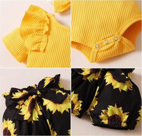 AMAWMW Newborn Baby Girl Summer Clothes Ruffle Ribbed Romper Vintage Floral Bloomers Shorts Outfit Infant Gift Set in Saudi Arabia