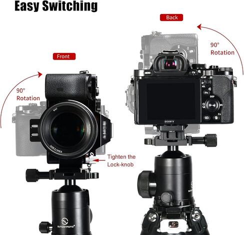 SUNWAYFOTO LS-63 Rotating Collar for a7rv a7riv a7m4 a6500 Mirrorless Cameras,Tripod Mount Ring Lens Support Collar Arca Swiss Plate Mount DSLR Horizontal Vertical Switching in Saudi Arabia