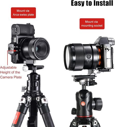 SUNWAYFOTO LS-63 Rotating Collar for a7rv a7riv a7m4 a6500 Mirrorless Cameras,Tripod Mount Ring Lens Support Collar Arca Swiss Plate Mount DSLR Horizontal Vertical Switching in Saudi Arabia