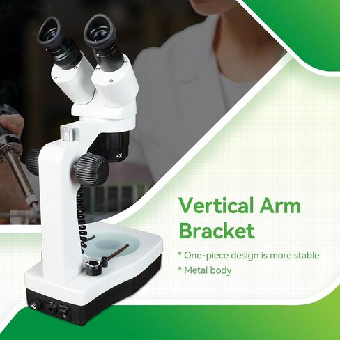 SVBONY SM403 مجهر ستيريو ثنائي العينين للبالغين، مجهر فحص ستيريو مع تكبير 20X 40X 80X، إضاءة LED مزدوجة، حامل ذراع، للصيانة الصناعية للوحة الدوائر الصغيرة in Kuwait