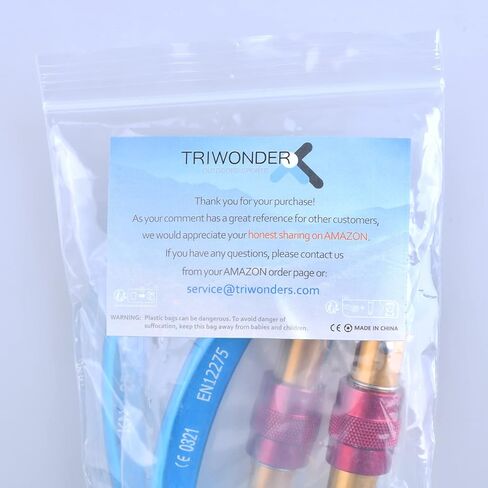 TRIWONDER 12KN 25KN حلقات تسلق بوابة أسلاك الألومنيوم للأرجوحة - حلقات تسلق على شكل حرف D شديدة التحمل ومشابك حلقة تسلق خفيفة الوزن للتخييم والمشي لمسافات طويلة in Kuwait