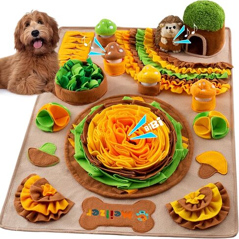 Meilzer Pet Snuffle Mat for Dogs Bunny Puzzle Toy Large Sniffing Mat with Squeaky Dog Interactive Toys Portable Indoor/Outdoor Feeding Mat for Foraging Skills & Encourages Nose-Work in Saudi Arabia