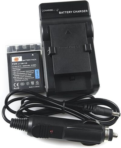 DSTE Replacement for LI-10B LI10B 2 pack Battery + DC82 Travel and Car Charger Adapter Compatible Olympus Camedia C-70 C-770 C-5000 C-7000 X-3 X-500 Stylus 500 800 810 1000 Camera as LI-12B in Saudi Arabia