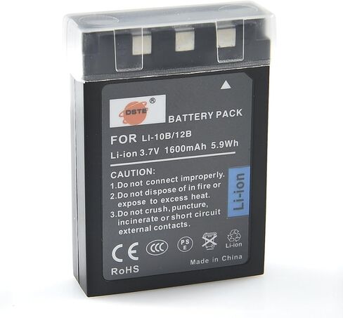 DSTE Replacement for LI-10B LI10B 2 pack Battery + DC82 Travel and Car Charger Adapter Compatible Olympus Camedia C-70 C-770 C-5000 C-7000 X-3 X-500 Stylus 500 800 810 1000 Camera as LI-12B in Saudi Arabia