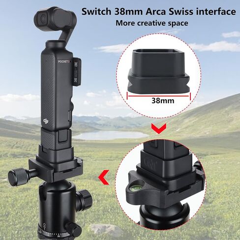 for DJI OSMO Pocket 3 Accessories Camera Base Stand Mount Quick Release Plate Tripod with 1/4" Screw Shooting Desktop Support Base Fit 38mm Arca-Swiss Tripod (Desktop Base Arca-Type) in Saudi Arabia
