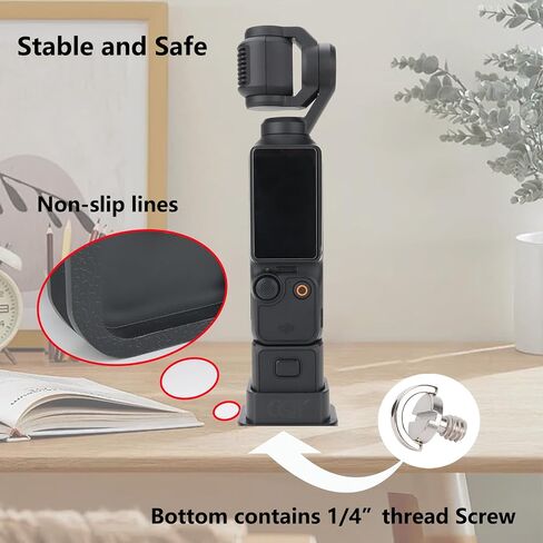 for DJI OSMO Pocket 3 Accessories Camera Base Stand Mount Quick Release Plate Tripod with 1/4" Screw Shooting Desktop Support Base Fit 38mm Arca-Swiss Tripod (Desktop Base Arca-Type) in Saudi Arabia