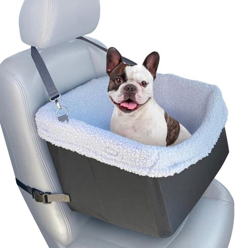 مقعد سيارة للكلاب الصغيرة والمتوسطة الحجم - مقعد معزز للكلاب باللون الوردي - سرير حامل للسفر للحيوانات الأليفة قابل للغسل والتعديل - يشتمل على حزام أمان للكلاب والجراء والحيوانات الأليفة يصل وزنها إلى 30 رطلاً in Kuwait