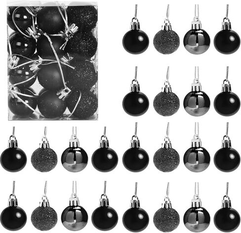 GOOTRADES Set of 24 Mini Shatterproof Christmas Balls Tree Ornaments Party Decoration, 3cm/1.18'' (Silver) in Saudi Arabia