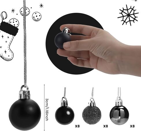 GOOTRADES Set of 24 Mini Shatterproof Christmas Balls Tree Ornaments Party Decoration, 3cm/1.18'' (Silver) in Saudi Arabia